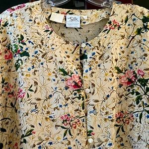 THE SILK Collection floral button down shirt size 18 The White Pine Company